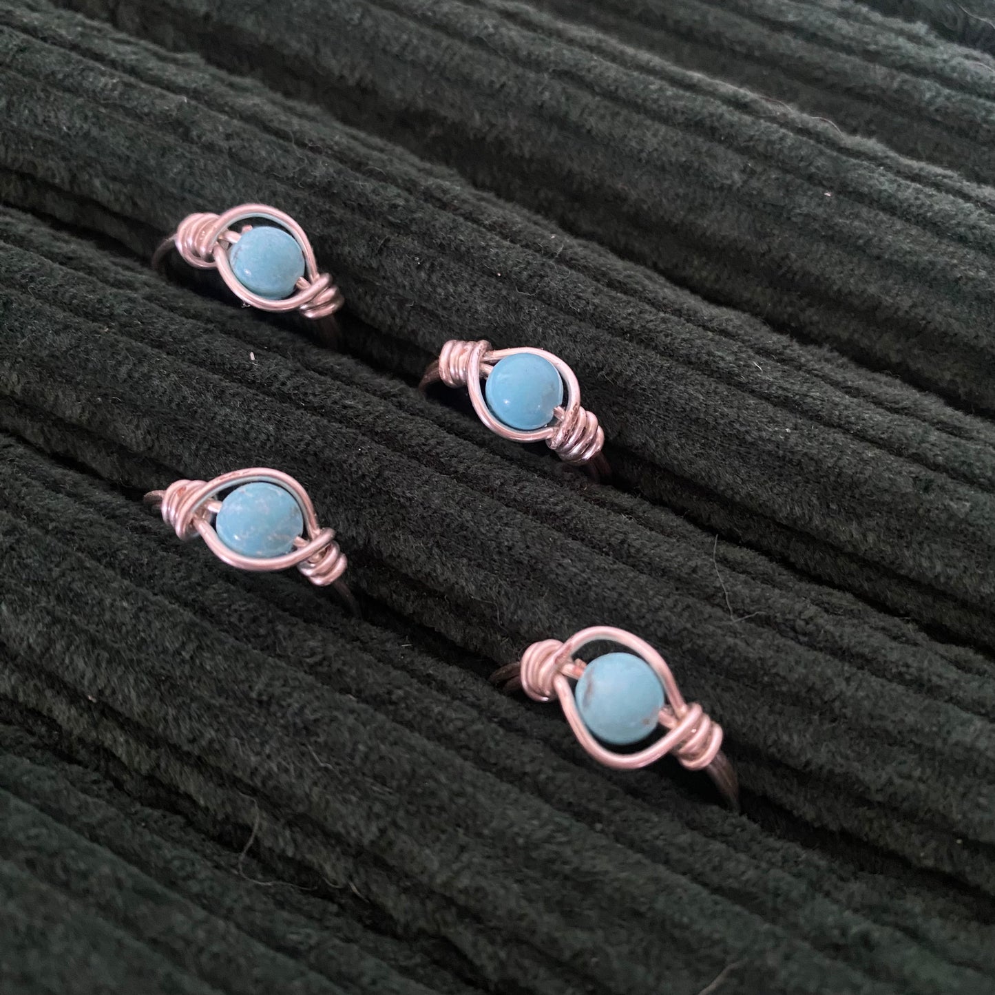 Light Blue Howlite Silver Ring