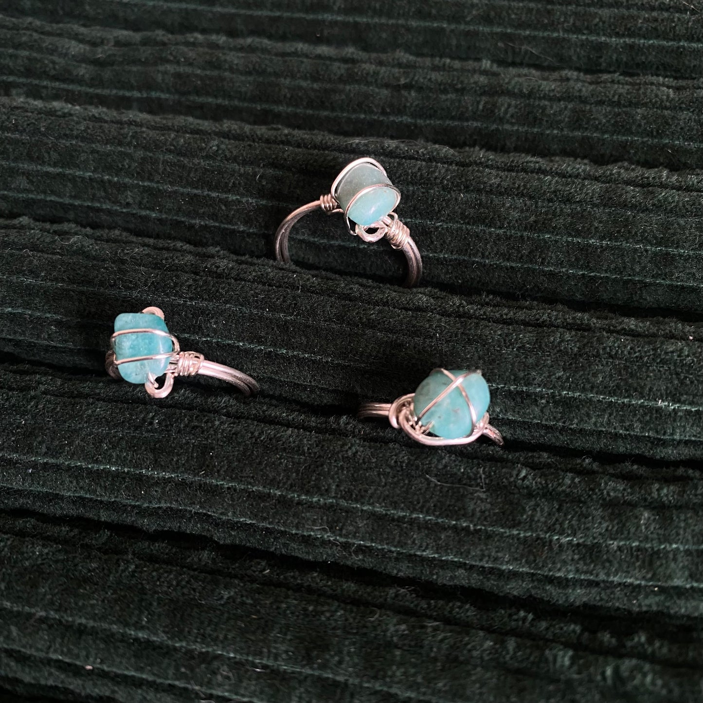 Green Amazonite Silver Ring