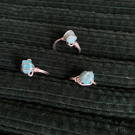 Green Amazonite Silver Ring