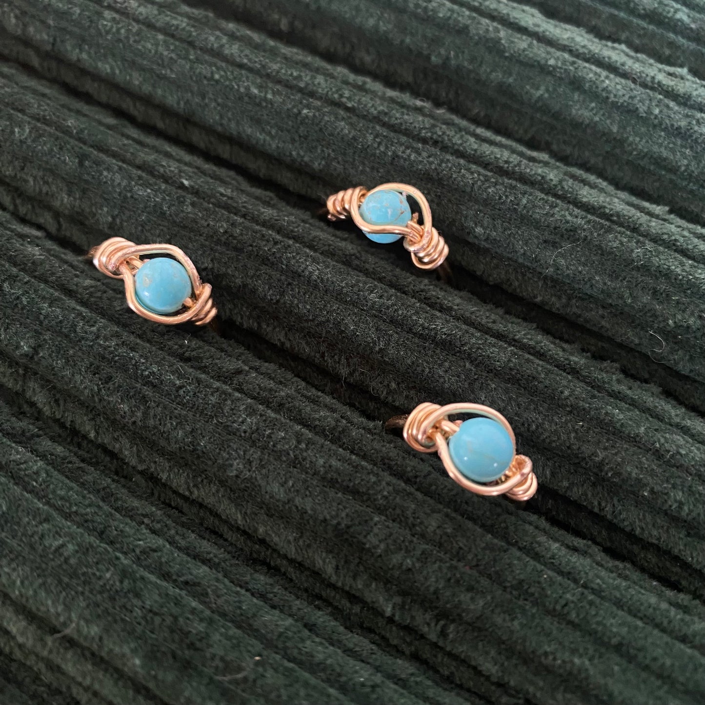 Light Blue Howlite Gold Ring