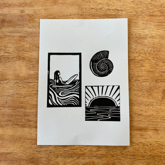 Beachy Lino Print