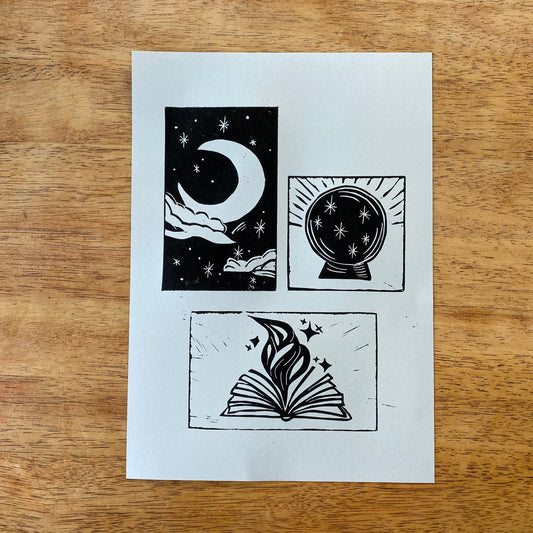 Witchcraft Lino Print
